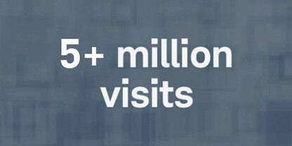 5+ million visits