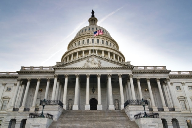 The U.S. Capitol building on a sunny day