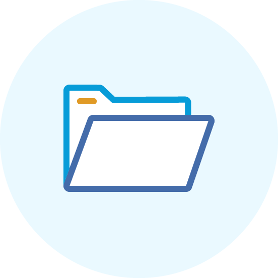 An open file folder