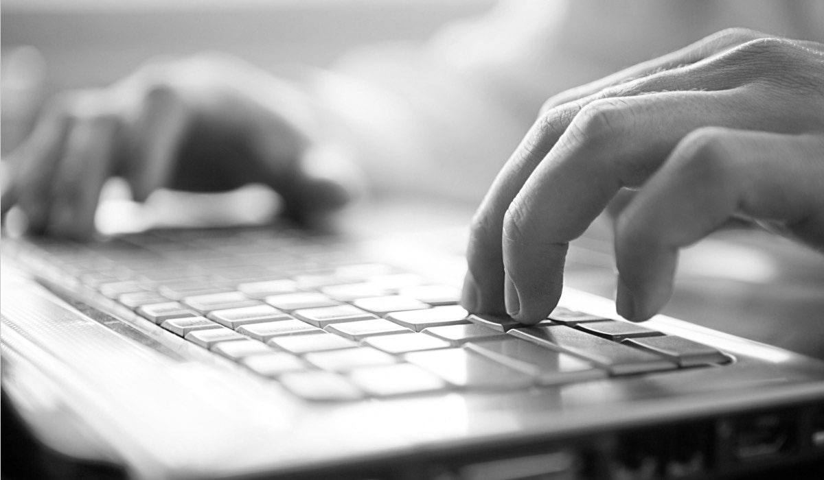 Hands on computer keyboard
