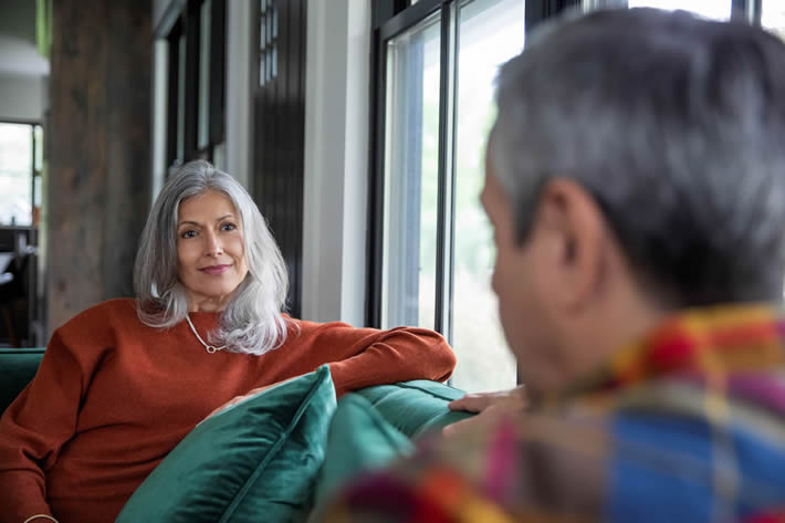 Couple having a conversation