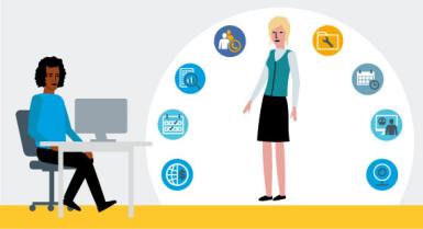 illustration of Gen Z and advisor working together