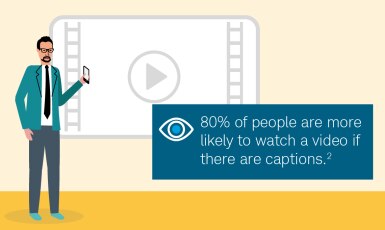 80% of people are more likely to watch a video if there are captions